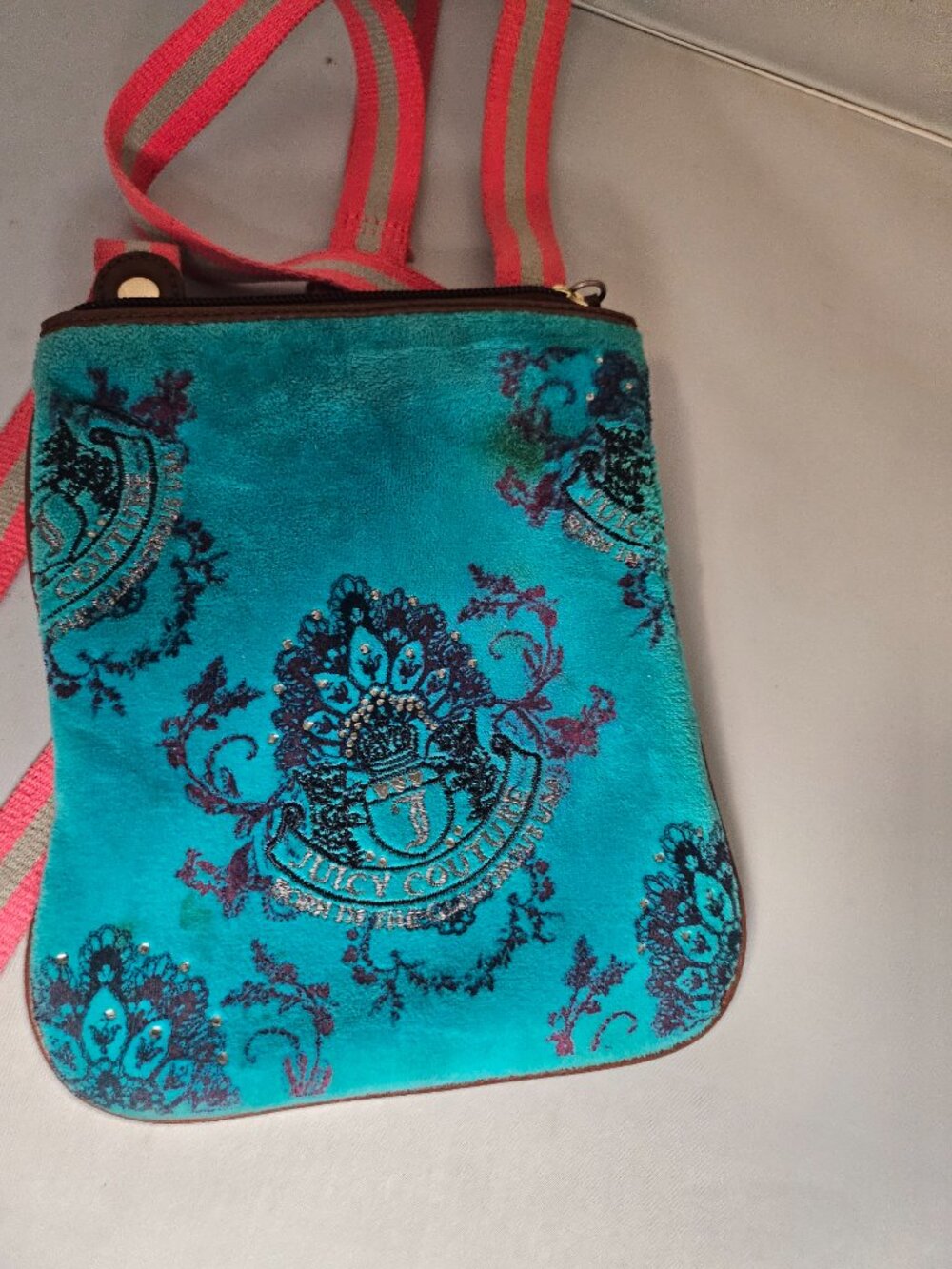 Juicy Couture Heather blue Velvet Crossbody Bag